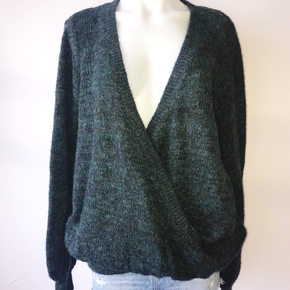 Free People cross over V neck sweater L
